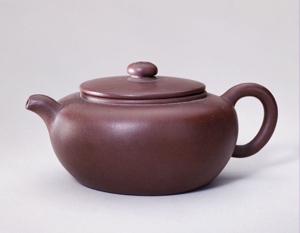 图片[1]-Yixing kiln purple sand flat round pot-China Archive